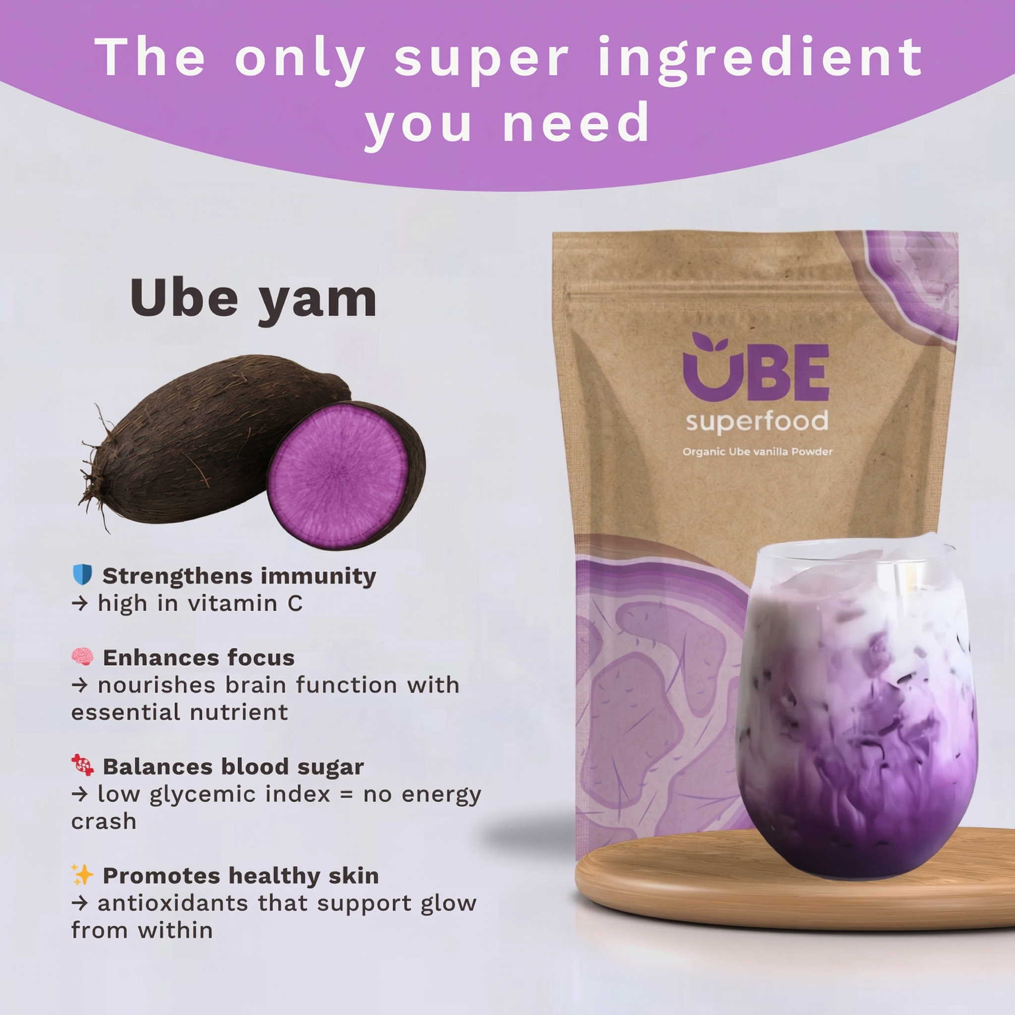 Organic Ube Powder - Premium Authentic Ube for Lattes & Baking